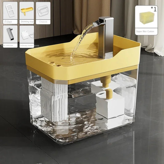 Transparent Auto Filter Cat Water Fountain