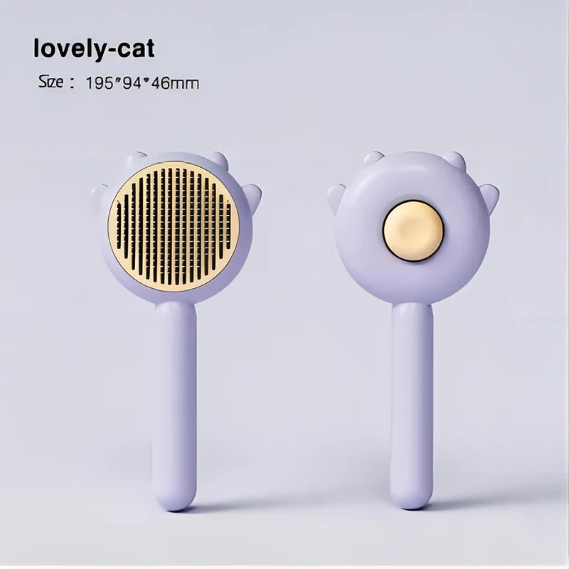 One-Button Self-Cleaning Pet Brush