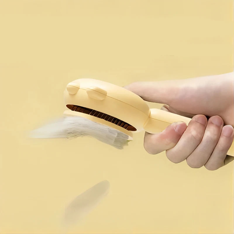 One-Button Self-Cleaning Pet Brush