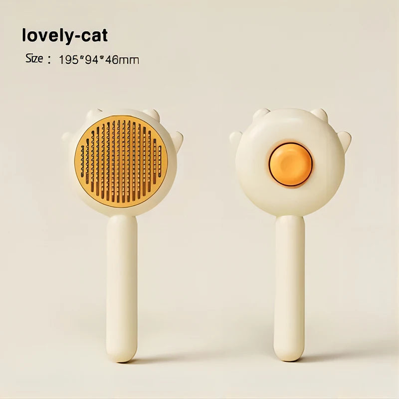 One-Button Self-Cleaning Pet Brush