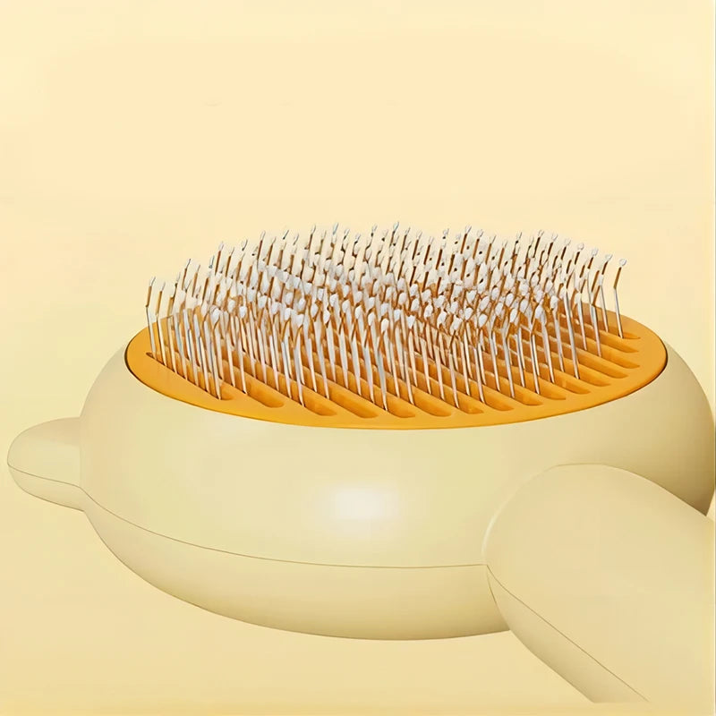 One-Button Self-Cleaning Pet Brush