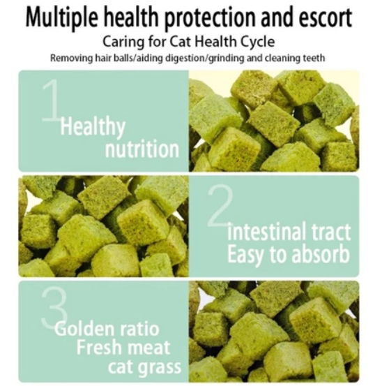 Freeze-Dried Catgrass Snack Tablets