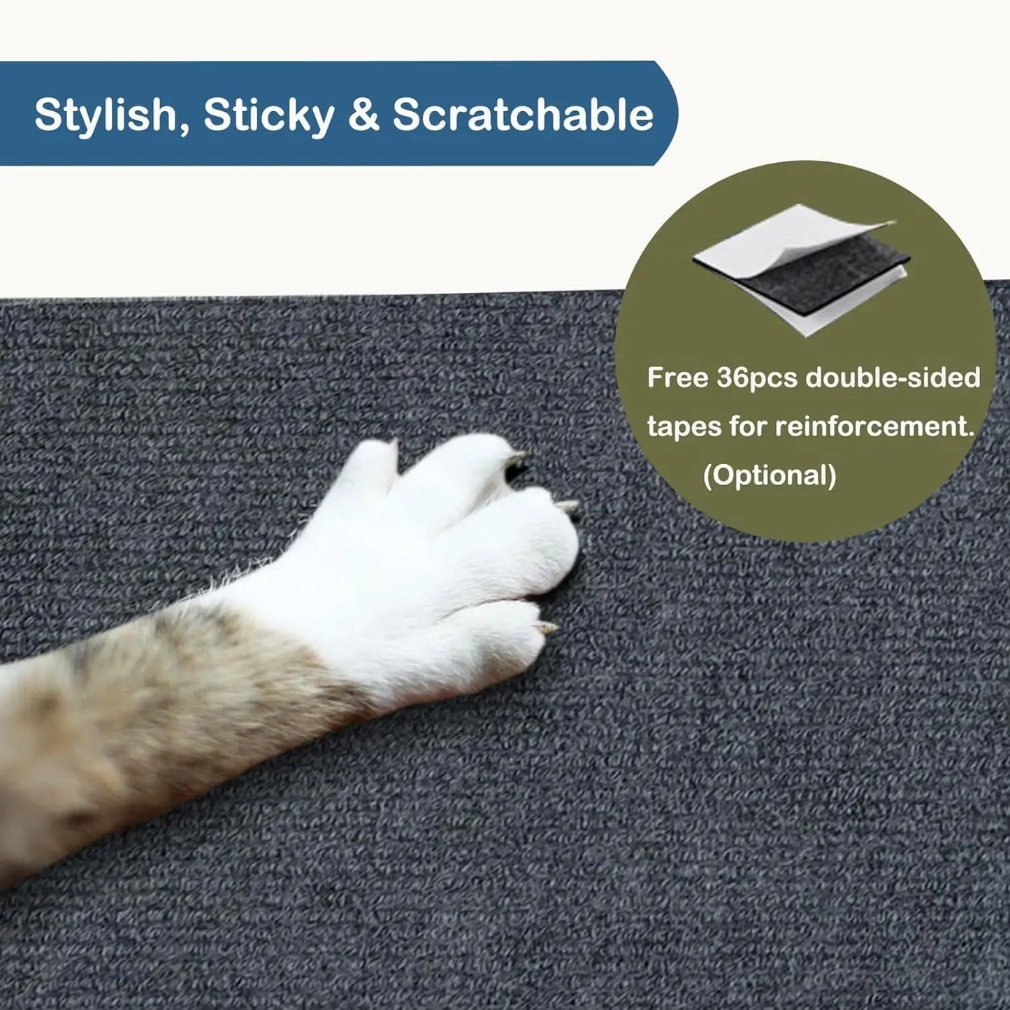 Wall Sticky Scratch & Play Mat Cat Scratcher Toy