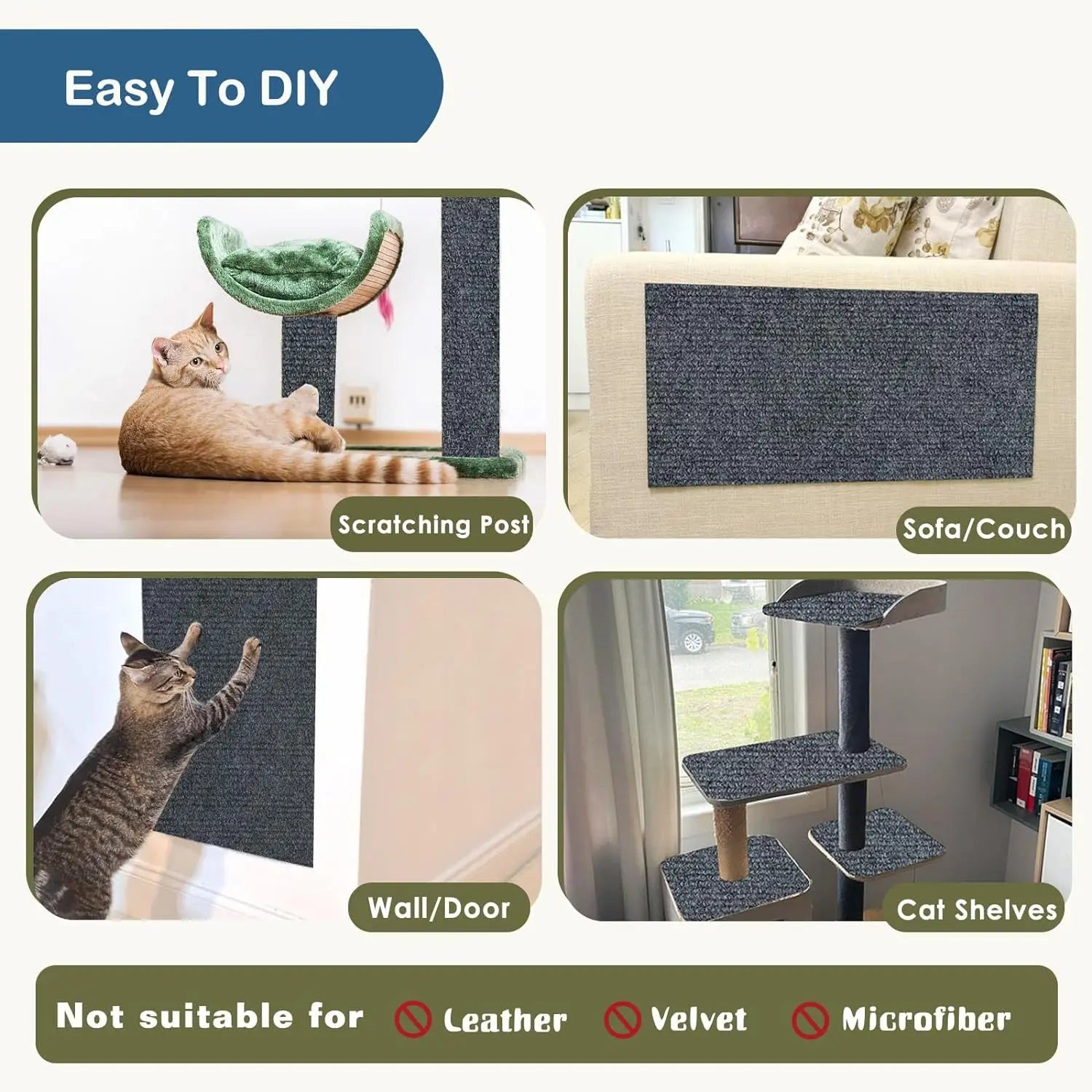 Wall Sticky Scratch & Play Mat Cat Scratcher Toy