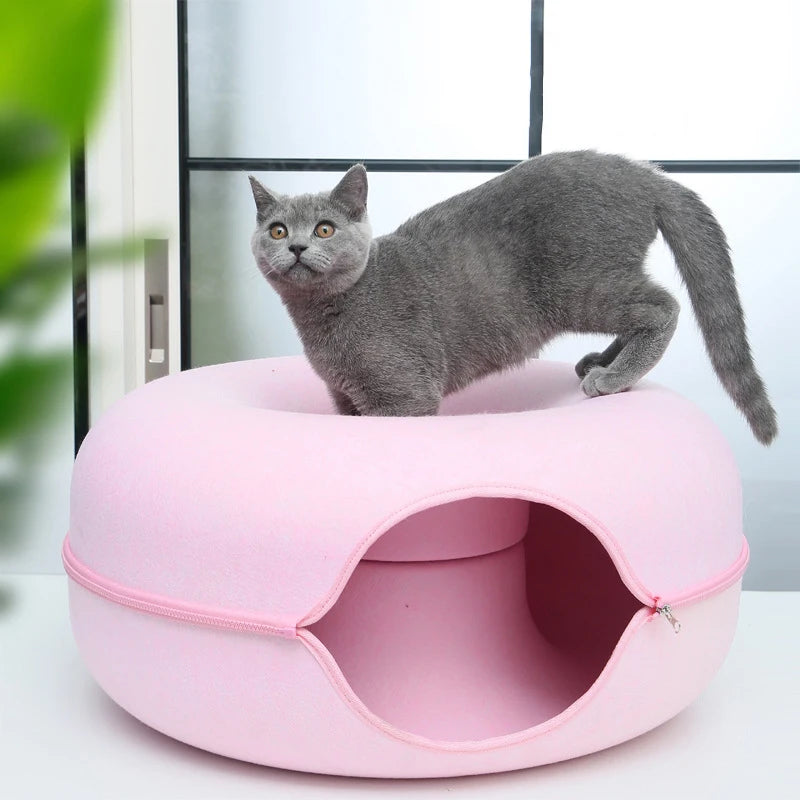 Donut Cat Tunnel Pet Bed