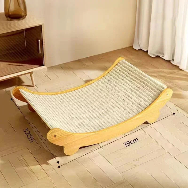 Wooden Cat Scratch Bed