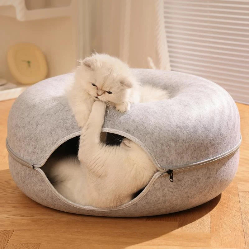 Donut Cat Tunnel Pet Bed