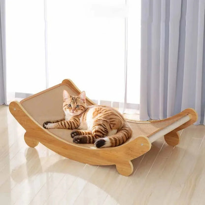 Wooden Cat Scratch Bed