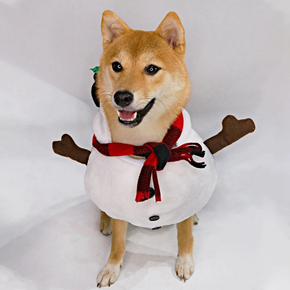 Cozy Christmas Snowman Pet Costume