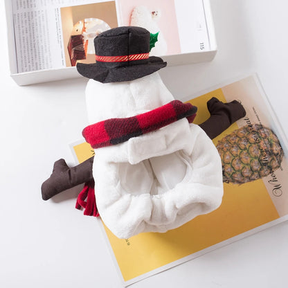 Cozy Christmas Snowman Pet Costume